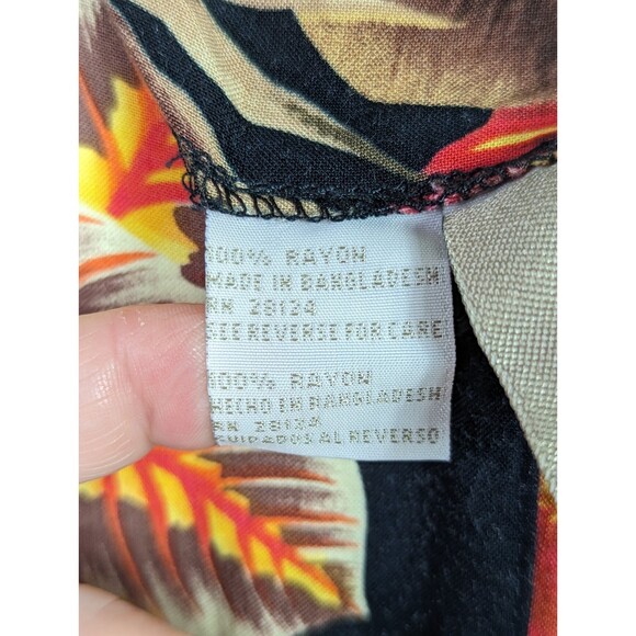 VINTAGE BOULEVARD DE PARIS Boho Button-Front Floral Maxi Dress Lace-Up Large - Picture 8 of 9